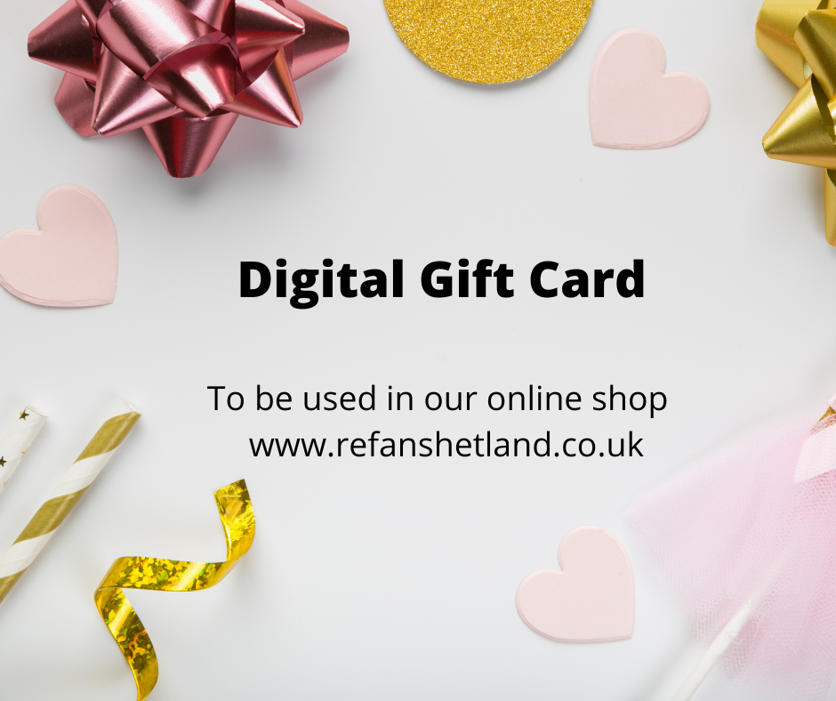 Digital gift card Refan Shetland (to be used exclusively in our online shop)